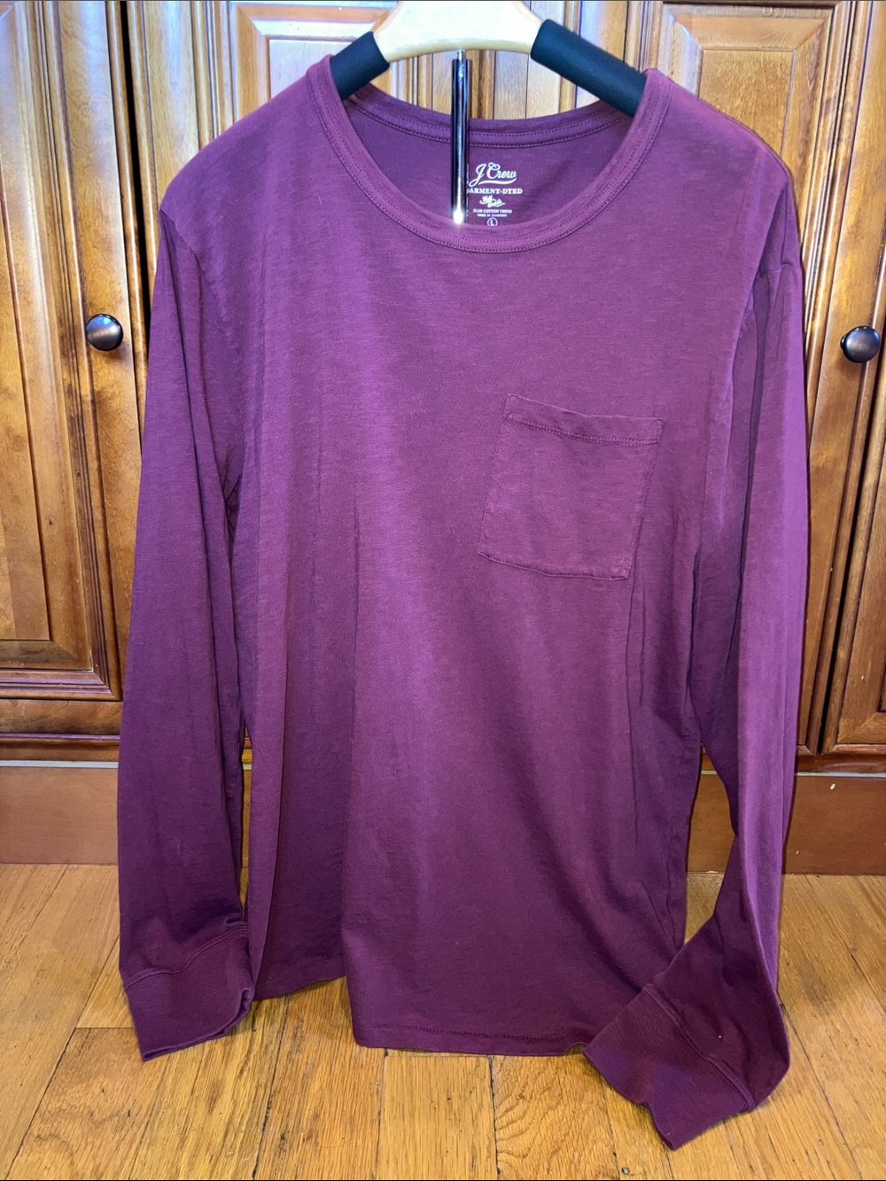 J. Crew Men’s Long-Sleeve Pocket Tee - Wine